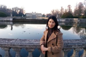 Isabella Bariani, at the garden of Villa Pisani Venice outskirts