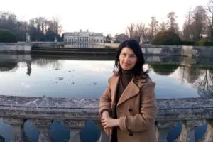 Isabella Bariani, at the garden of Villa Pisani Venice outskirts